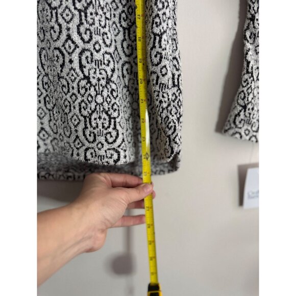 Croft & Barrow Eyelash Knit Cowl Neck Sweater - Medium - Grey & Black Pattern - Picture 12 of 16